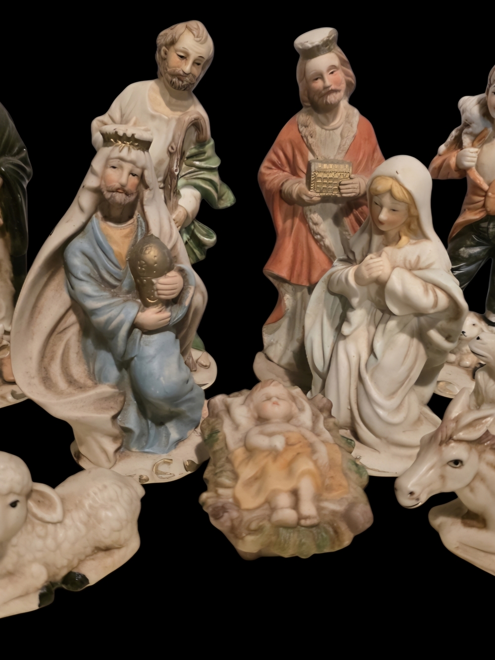 Ceramic Nativity Scene Figurines - Pastel Holy Family & Wise Men - Picture 3 of 15
